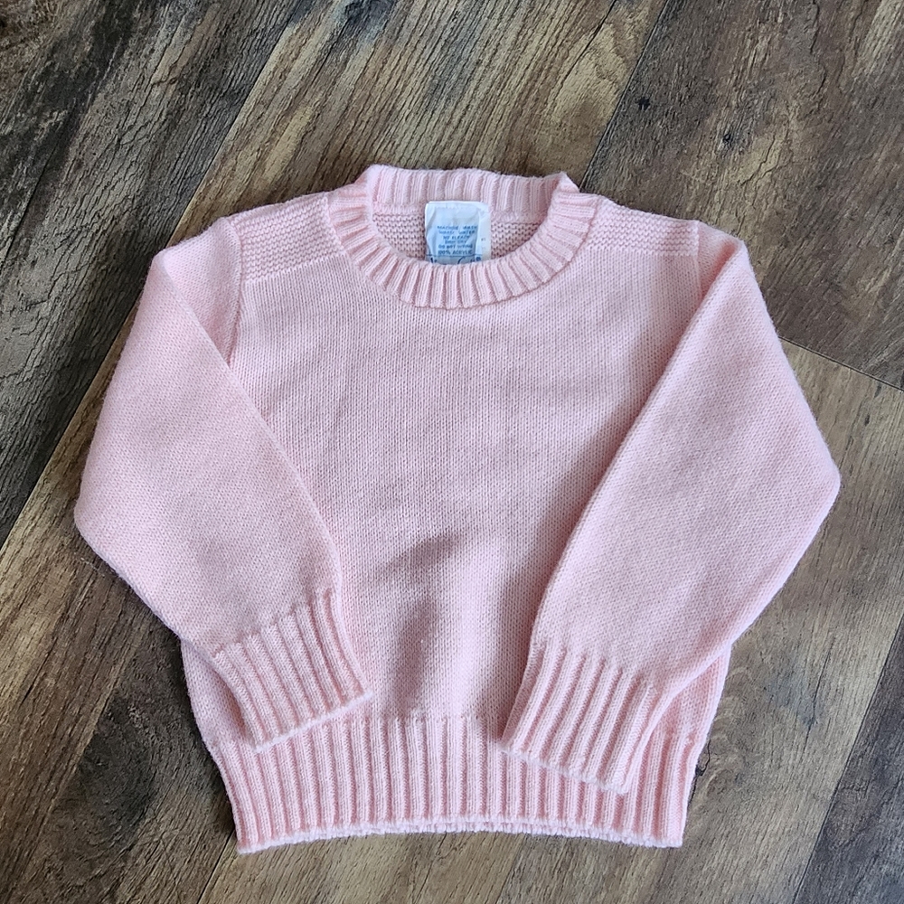 Vintage 70s 80s USA made baby knit crewneck sweater by Nanny knit.